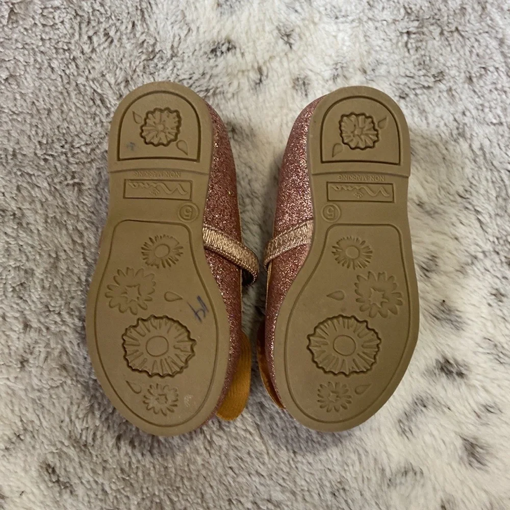 Nina rose gold sandals girls size 5 sparkly bows holiday party girlhoodcore